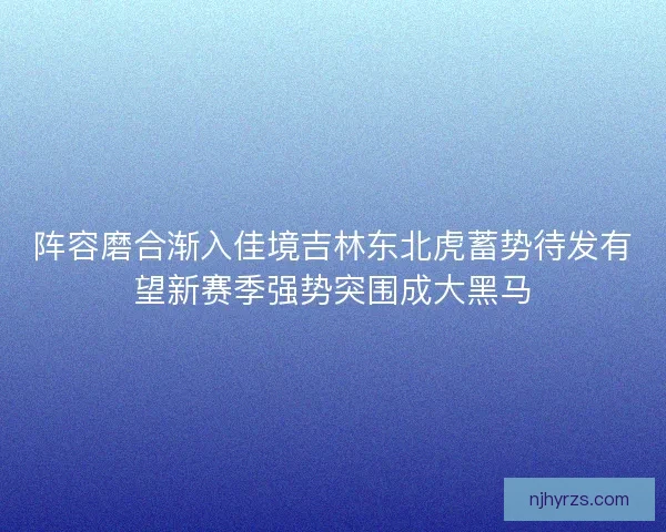 阵容磨合渐入佳境吉林东北虎蓄势待发有望新赛季强势突围成大黑马
